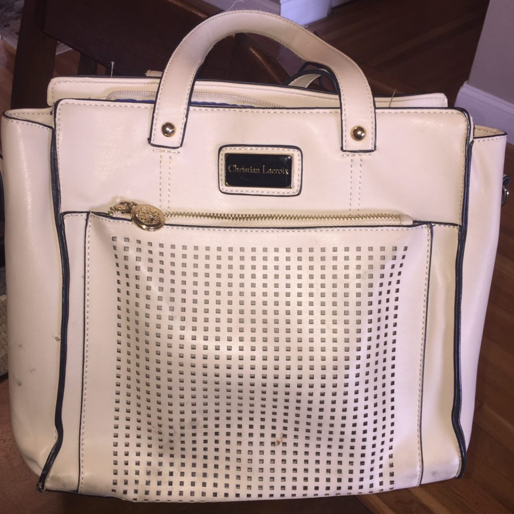 Christian Lacroix Cream Leather Bag